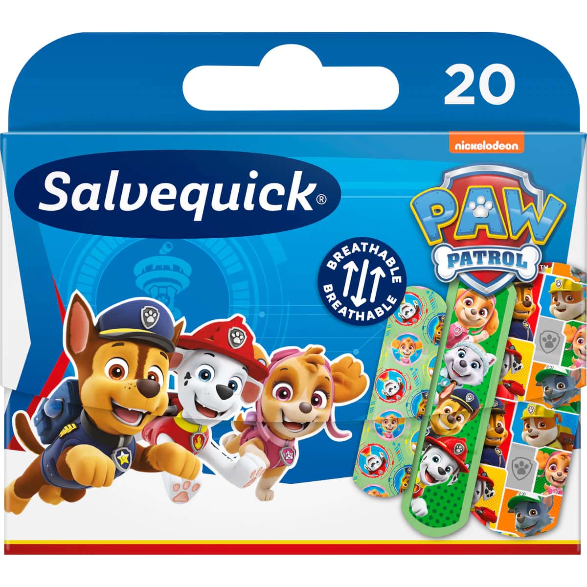 Salvequick® Kinderpflaster Paw Patrol - 20 Pflasterstrips - Produktbild Salvequick® Kinderpflaster Paw Patrol - 20 Pflasterstrips